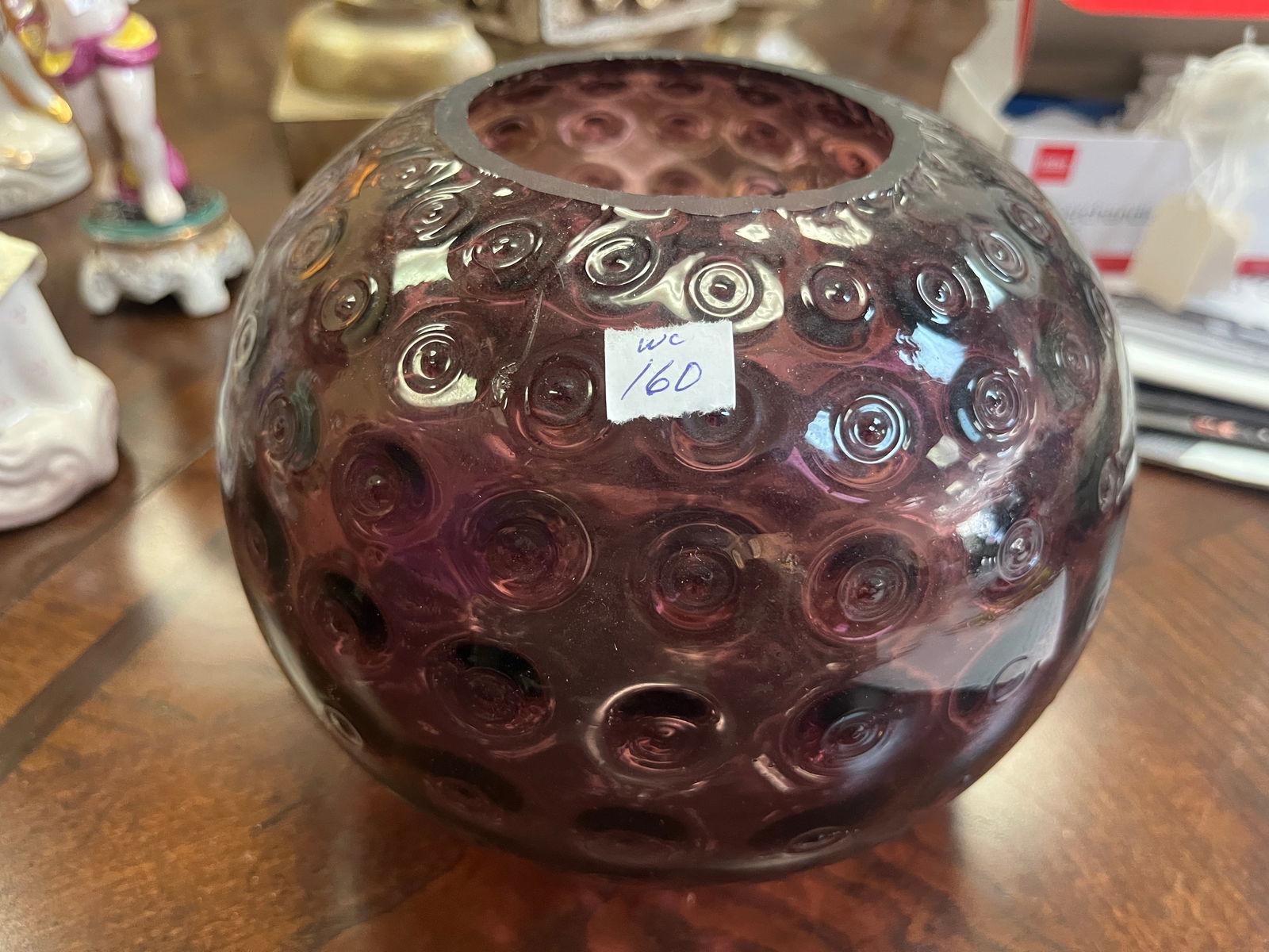 Hand Blown Amethyst Bullseye Glass Vase by Beacon (1 of 1)