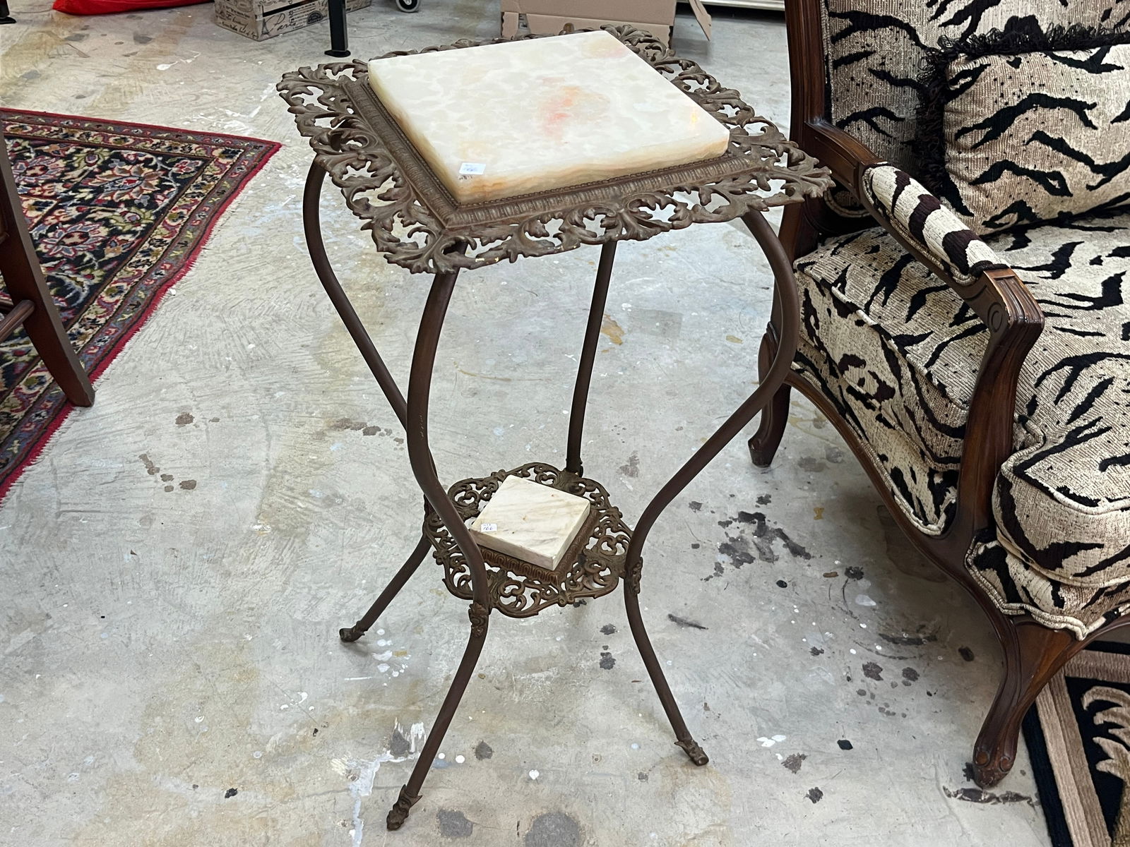 Antique Brass & Marble French Regency Plant Stand (1 of 3)