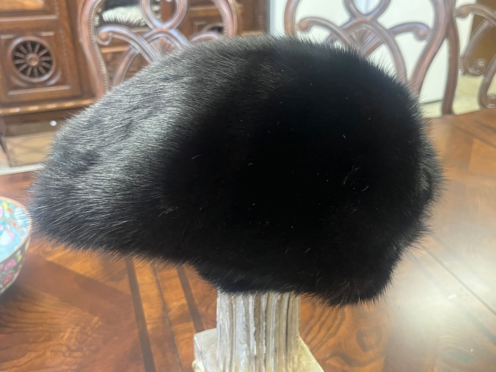 VTG Harrods for Paulette Black Mink Hat (1 of 3)