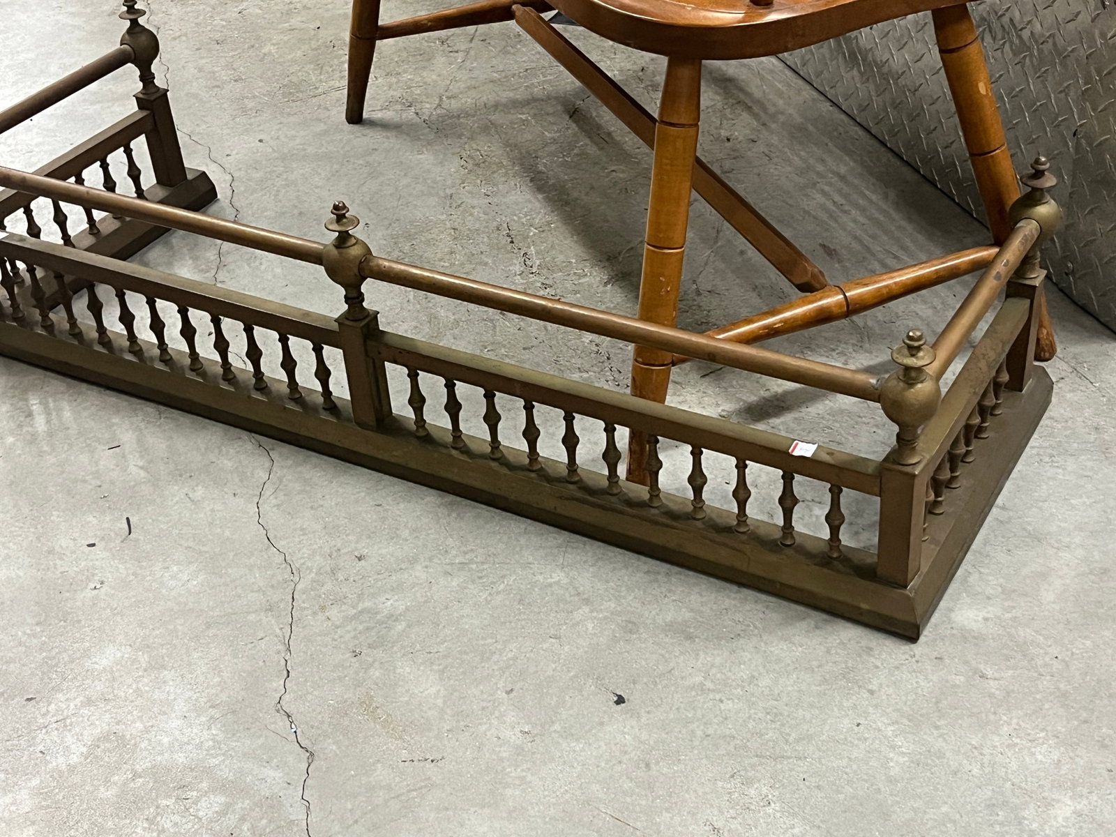 Antique Brass Fireplace Fence: Antique Brass Fireplace Fence, 10h x 40w x 14d
