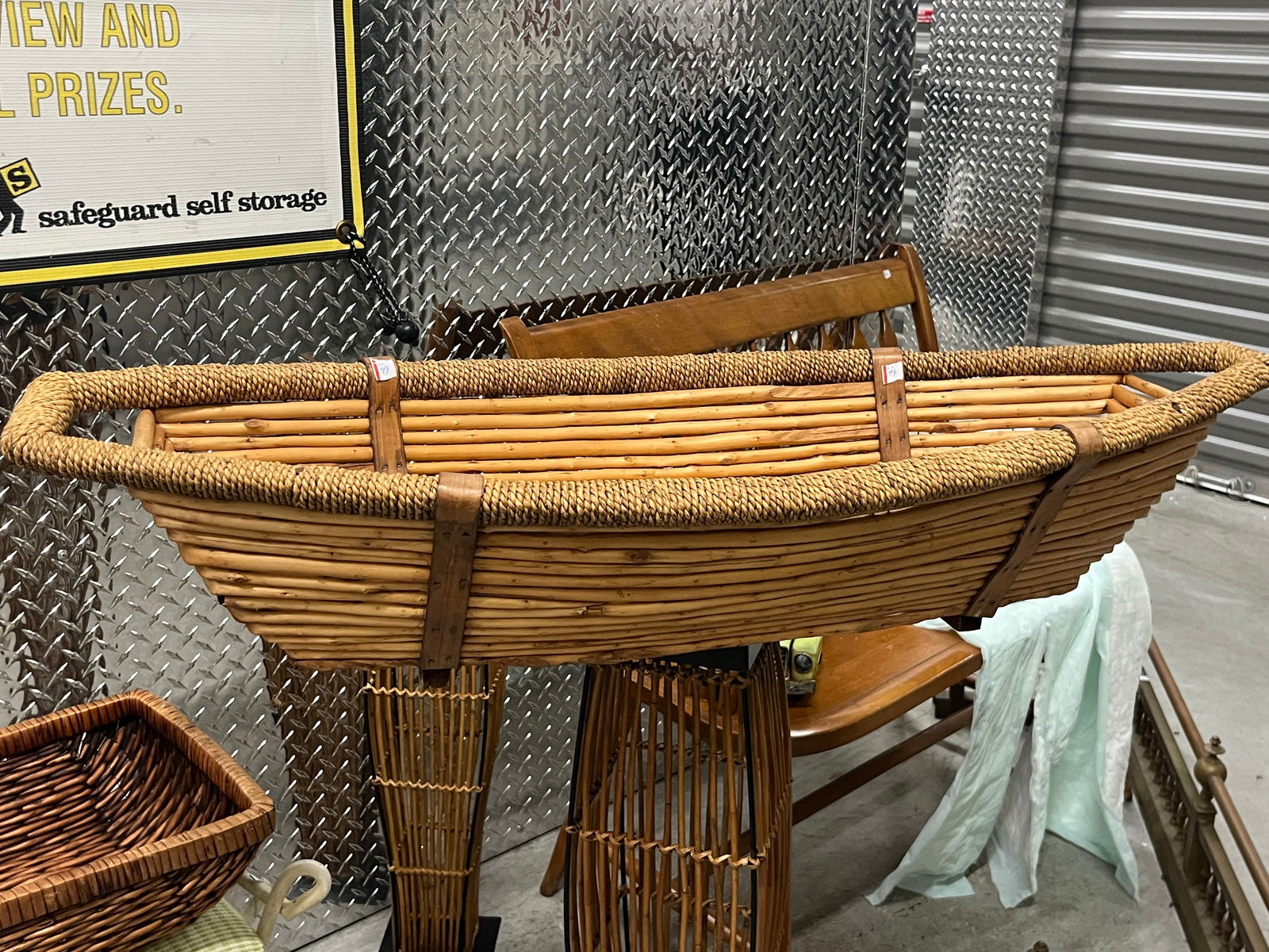 VTG Wicker/Bamboo Boat Basket (1 of 3)