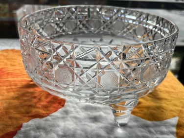 Crystal Footed Bowl, 4'h x 8"dia.