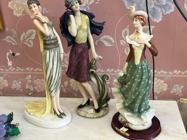 (3) Deco Lady Sculptures