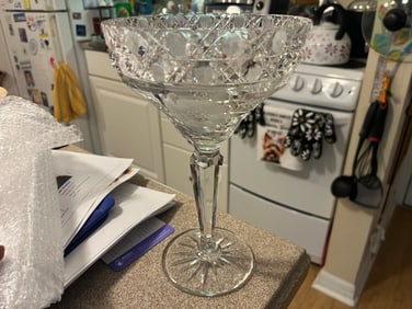 Cut Crystal 10"h Compote
