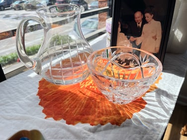 Crystal Pitcher & Crystal Bowl