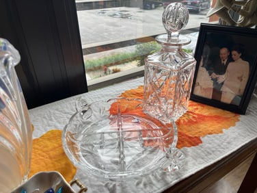 Crystal Decanter & Divided Dish
