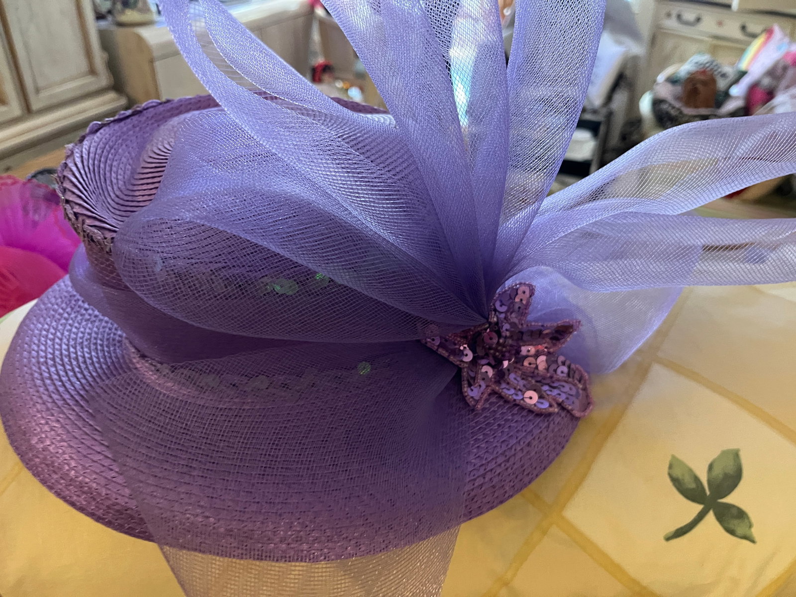 Purple Crinoline Fascinator Hat: Purple Crinoline Fascinator Hat