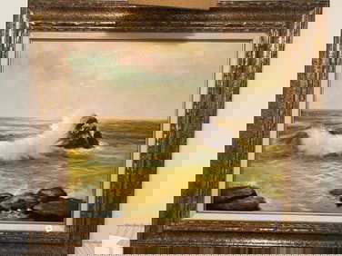 Oil/Canvas 'Ocean Wave' signed LL Maruzzi
