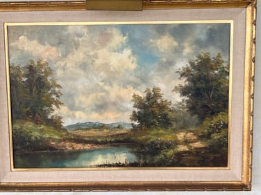 Oil/Canvas 'Landscape' signed LR Berger