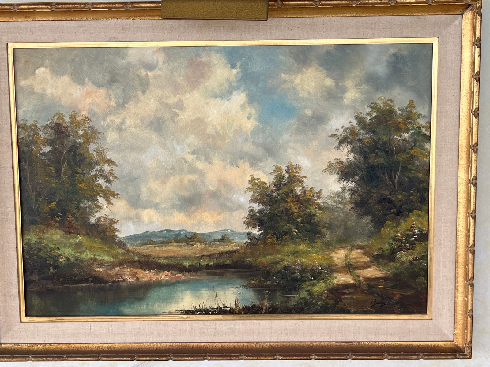 Oil/Canvas 'Landscape' signed LR Berger (1 of 3)