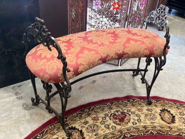 Late Victorian/Hollywood Regency Style Bench