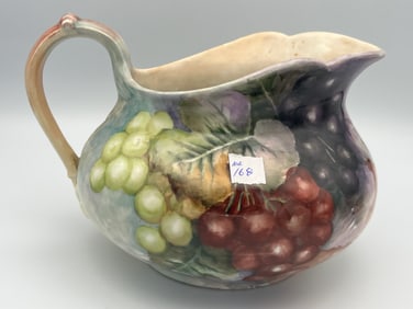 VTG Hand-Painted Limoges Cider or Lemonade Pitcher, 5,5h x 8,25w x 7.25d