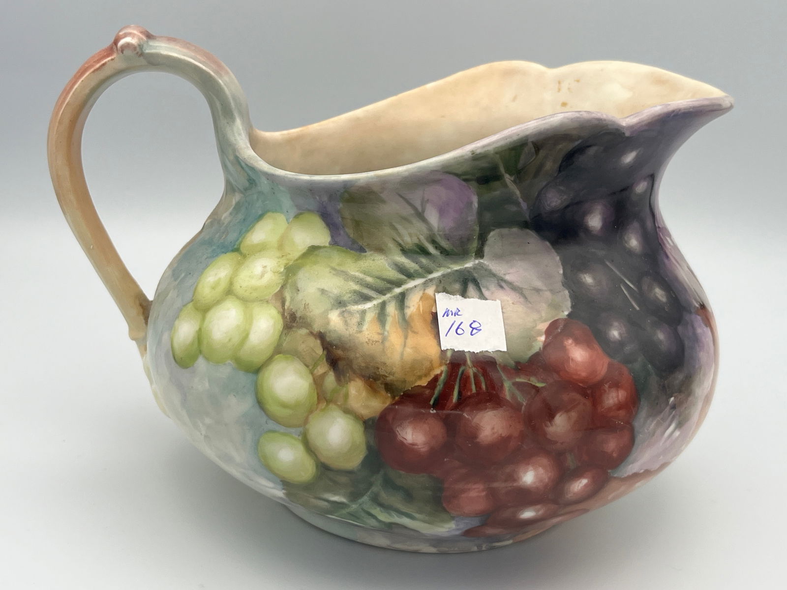 VTG Hand-Painted Limoges Cider or Lemonade Pitcher, 5,5h x 8,25w x 7.25d (1 of 4)