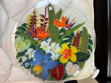 Peggy Karr 19.75" Floral Platter