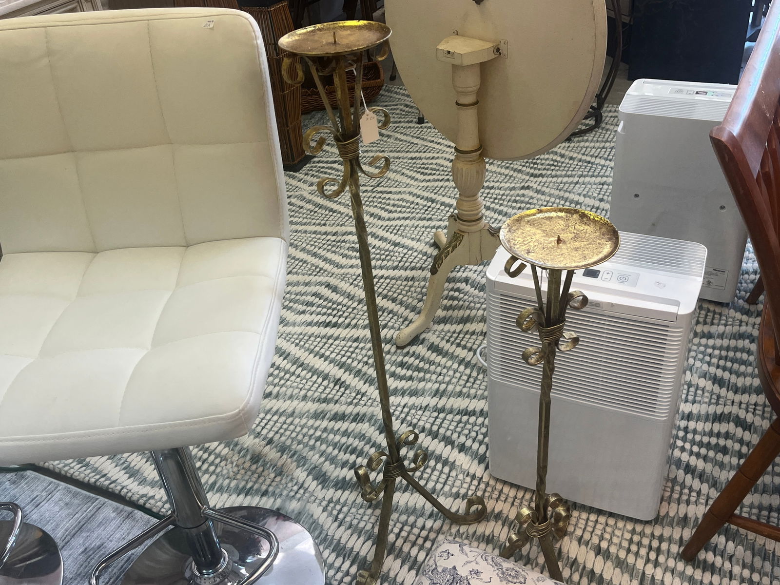 2- Gold Metal Candle Stands (1 of 3)