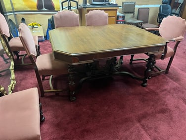Antique Table w/6-Chairs