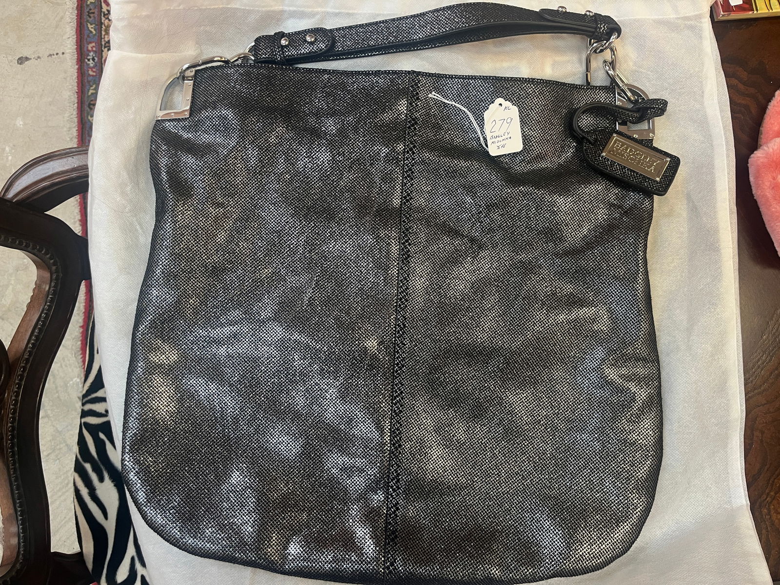 Badgley Mischka Black Metallic Tote Bag (1 of 3)