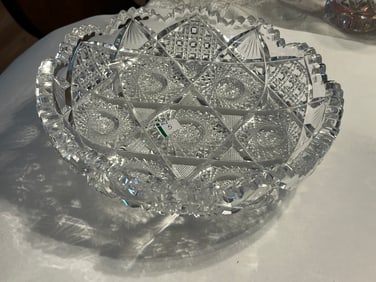 Brilliant Cut Crystal Bowl, 2h x 8dia.
