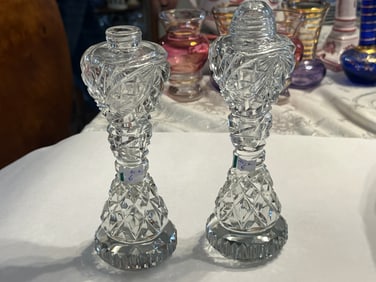 Pair Cut Crystal Salt/Pepper 6.5"h