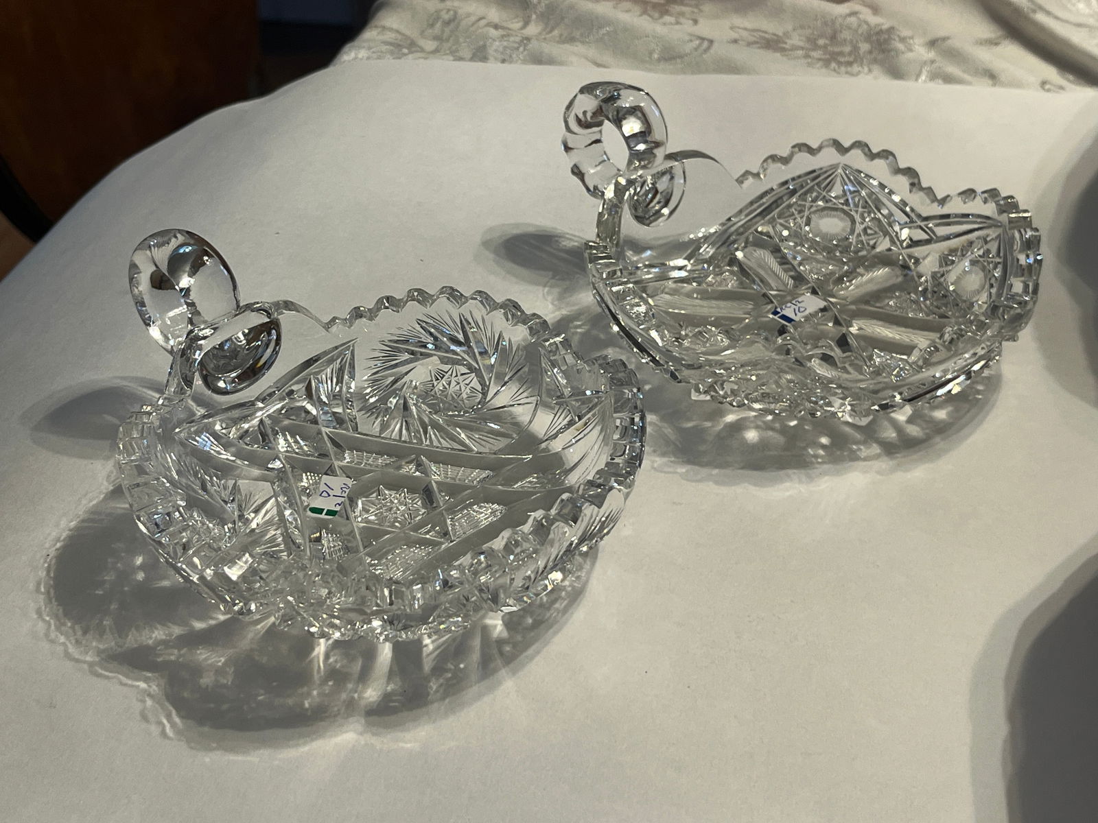 (2) Cut Crystal Nappie Dishes (1 of 5)