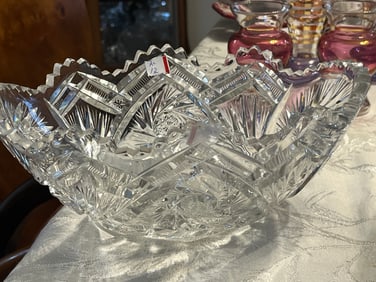Cut Crystal Oblong Bowl