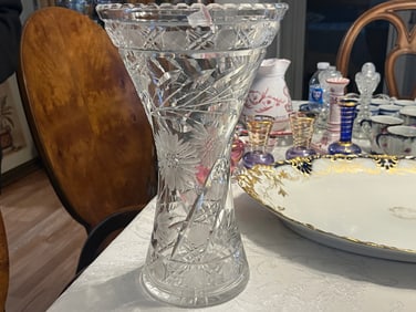 Cut Crystal 12"h Vase