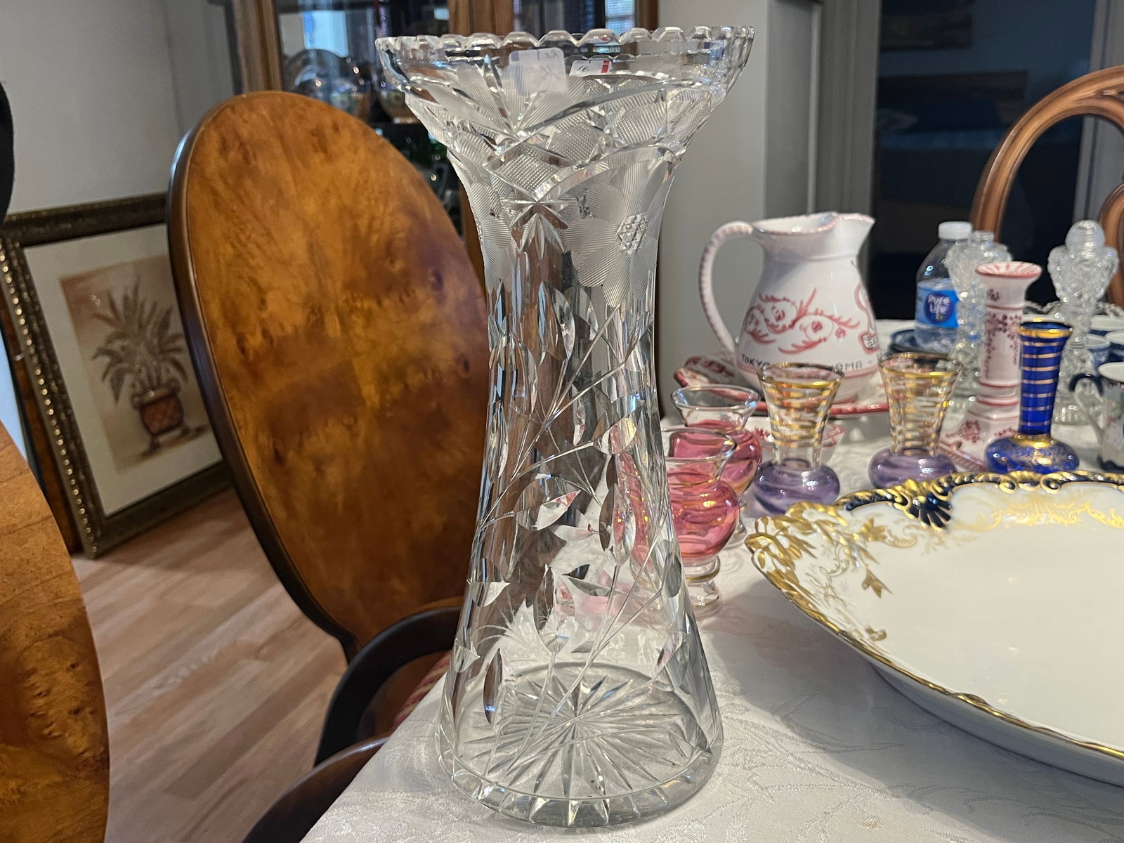 Cut Crystal 12"h Vase: Cut Crystal 12"h Vase