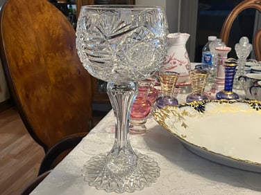 Brilliant Cut Crystal 11"h Vase