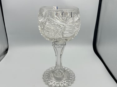 Brilliant Cut Crystal 11"h Vase