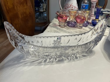 Cut Crystal Boat Dish