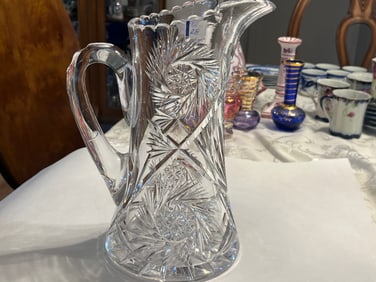 Cut Crystal 10"h Pitcher