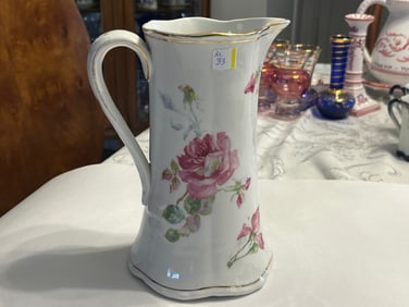 19th c. SEVRES Floral 8"h Pitcher