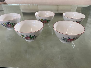 5-French Café au Lait/Chocolatier Bowls