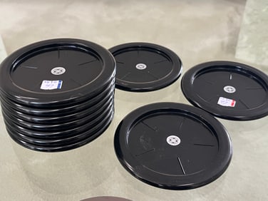 10-VTG Black Glass Coasters