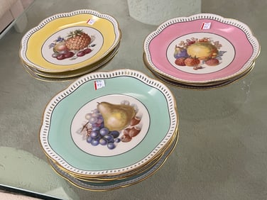 10-VTG Schumann Arzberg Porcelain Hand Painted Fruit Plates
