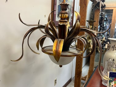 Gold Leaf Metal Chandelier