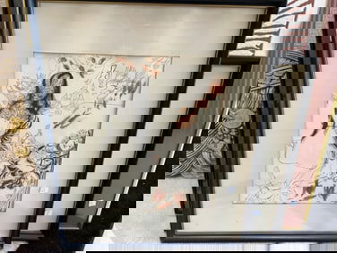 Blk. 21x17 Framed Print 'Lady with Child'