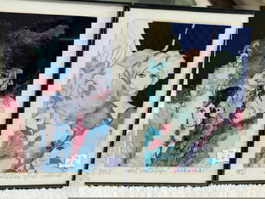 2-Signed in pencil Prints by Sonia Risolia, 'The Matrist' 7/950/'Butterflies Free' 8/950