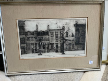 VTG Litho 2/30 'Village Street' signed LR Zella Sussman