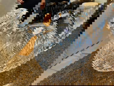 Cut Crystal Decanter with Handle (can be used for Wine or Whiskey)