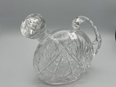 Cut Crystal Decanter with Handle (can be used for Wine or Whiskey)