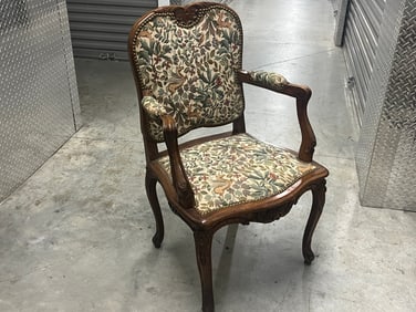 Louis XV Style Armchair Unicorn/Floral Upholstery