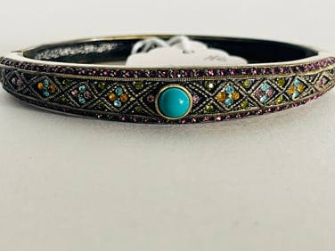 HEDI DAUS Hinged Multicolor Crystas with Bronze Finish