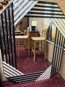 Black & White Granite Stripe Wall Mirror