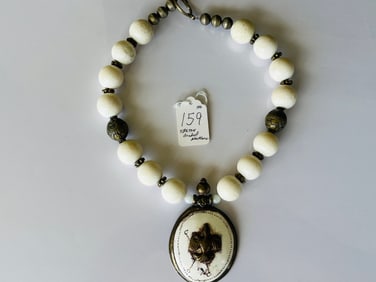 Tibetan Style Brass & Beaded Necklace