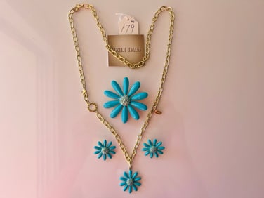 HEDI DAUS 'Flower Power' Enamel & Crystal Jewely Set