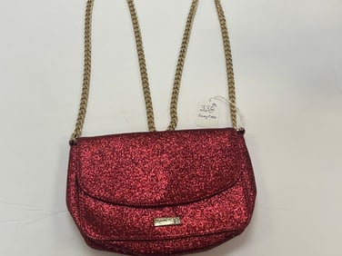 Jimmy Choo Red Shimer Glitter Clutch Crossbody Shoulder Bag/Purse
