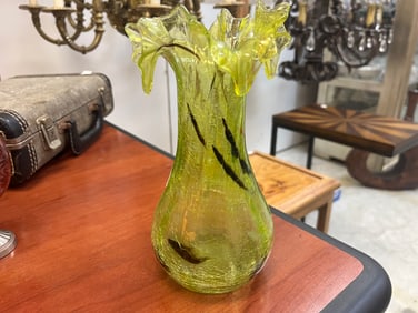 Kralite Art Glass Crackle Vase