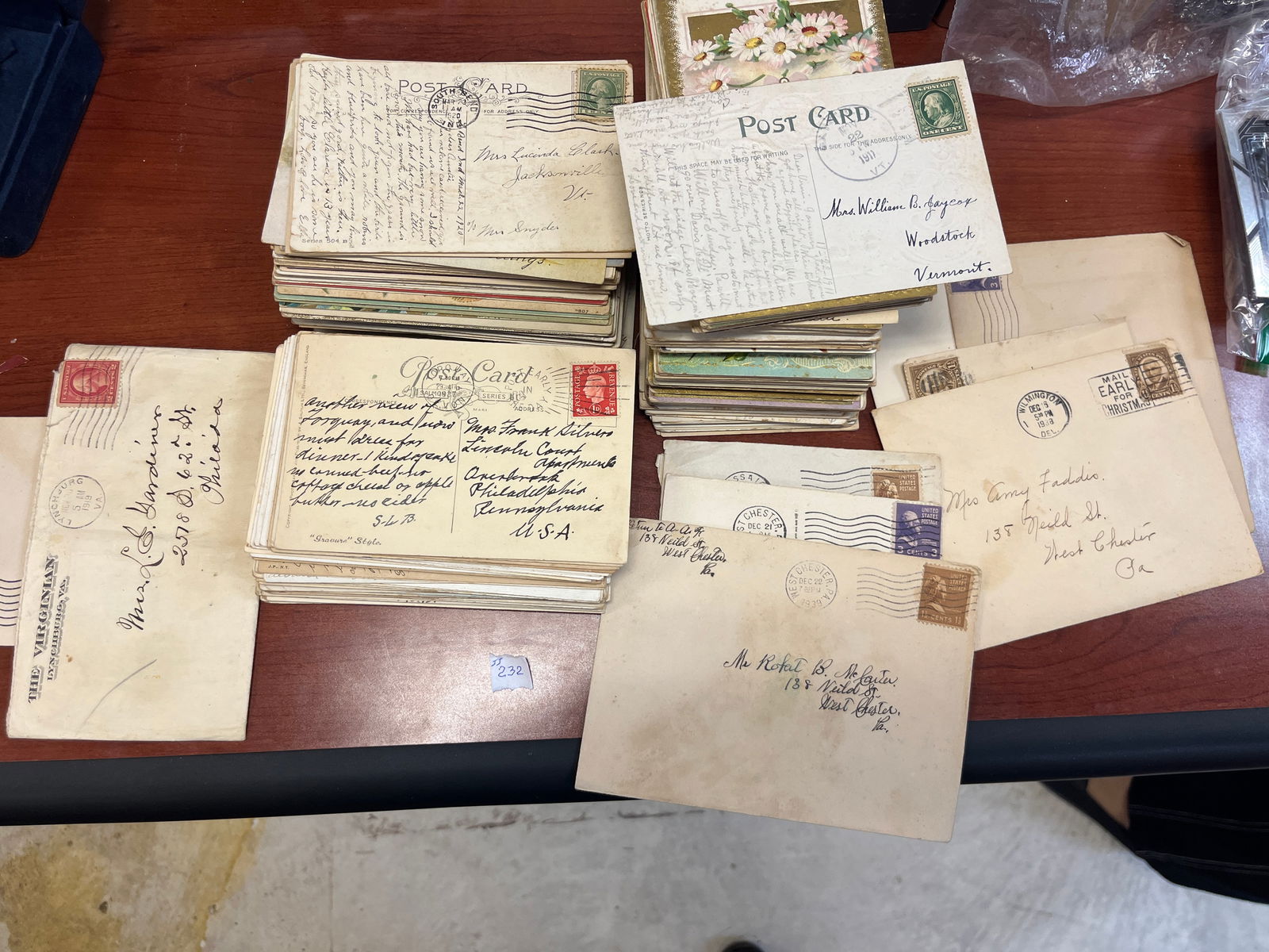 Bag Lot (Lg. Collection of VTG Postcards with Stamps) (1 of 2)