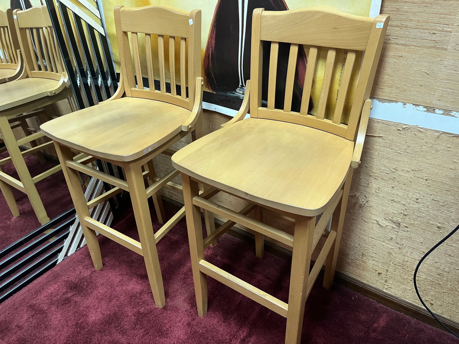 2-Blonde Bar Stools: 2-Bloned Bar Stools